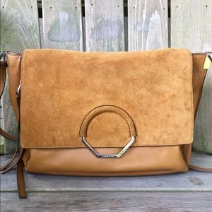 Louise et Cie suede & leather Messenger purse bag